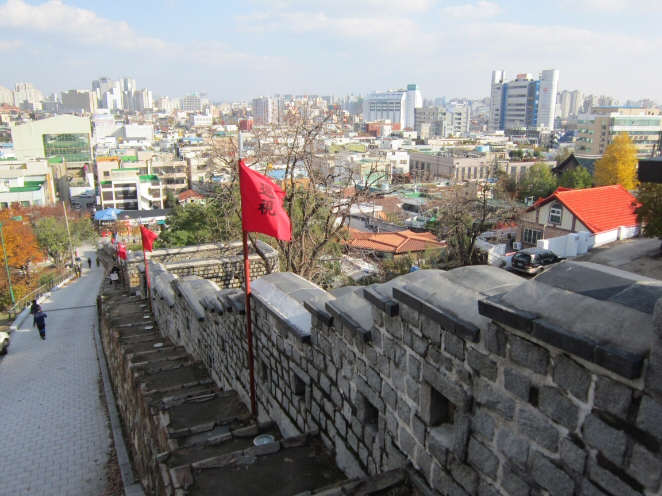 Many,many steps leading to Suwon Fortress